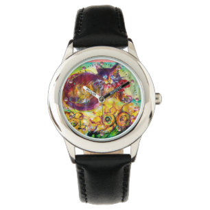 MONTRE CHAT AVEC RIBBON ROUGE ET SOUFFRES