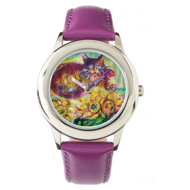 MONTRE CHAT AVEC RIBBON ROUGE ET SOUFFRES (devant)