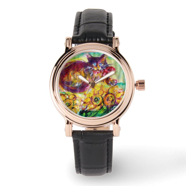 MONTRE CHAT AVEC RIBBON ROUGE ET SOUFFRES (Recto)