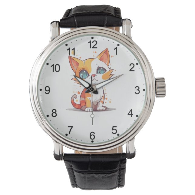 Montre Chat blanc adorable (devant)