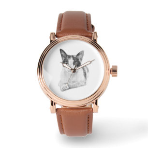 Montre Chat calico effet demi-teinte