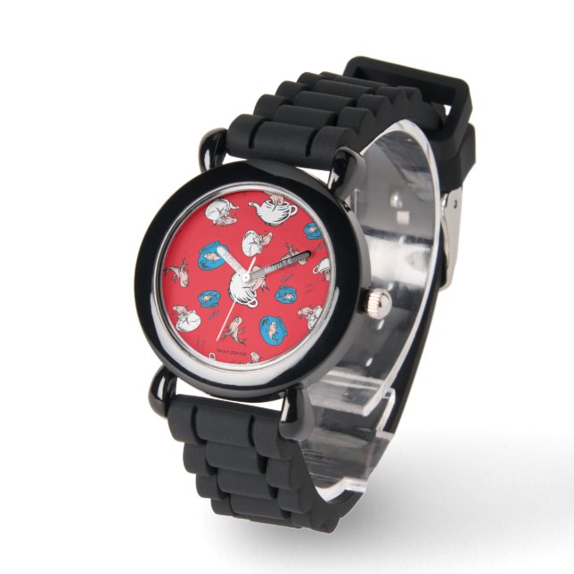 Montre Chat dans le Chapeau | Le motif de poisson rouge (Angle)