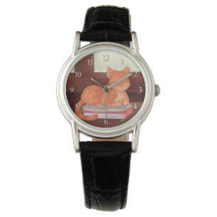 Montre Chat de bibliothèque