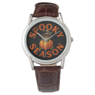 Montre Chat de citrouille de saison effrayante