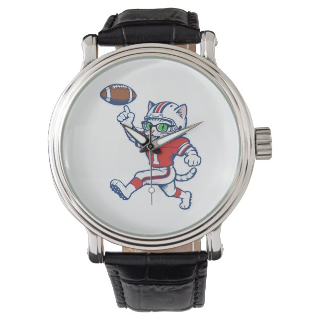 Montre Chat de foot drôle (devant)