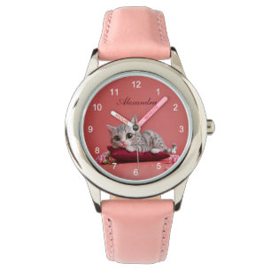 Montre Chat de janvier mignon avec oeillets