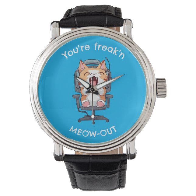 Montre Chat Drôle Fait une Crise de Miaou (devant)