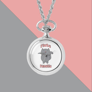 Montre Chat gris drôle fanatique de flûte