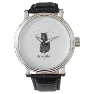 Montre Chat mignon et noir adoptez-moi