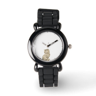 Montre Chat mignon regardant les mains de l'horloge - Hum