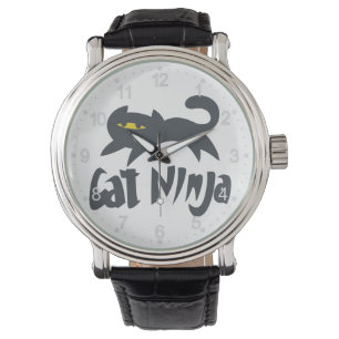 Montre Chat ninja - Choisissez la couleur arrière - plan