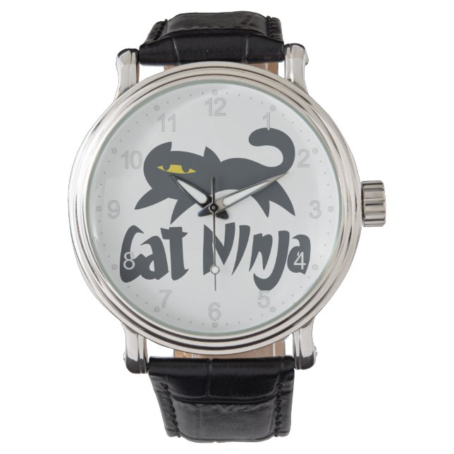 Montre Chat ninja - Choisissez la couleur arrière - plan (devant)