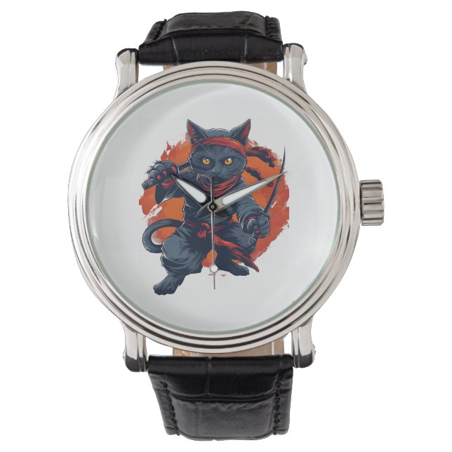 Montre Chat Ninja Discrétion (devant)
