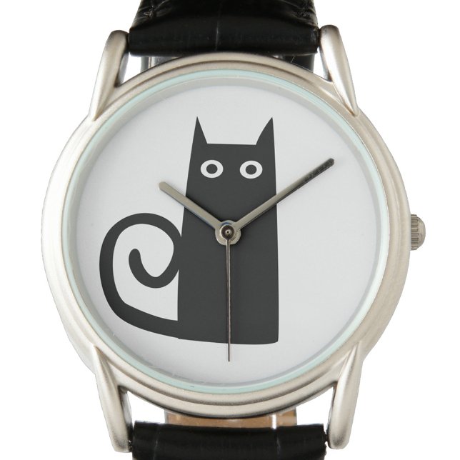 Montre Chat noir (Fun Black Cat watch for animal lovers)