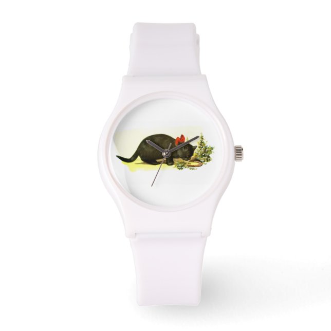 Montre Chat noir chanceux (Recto)