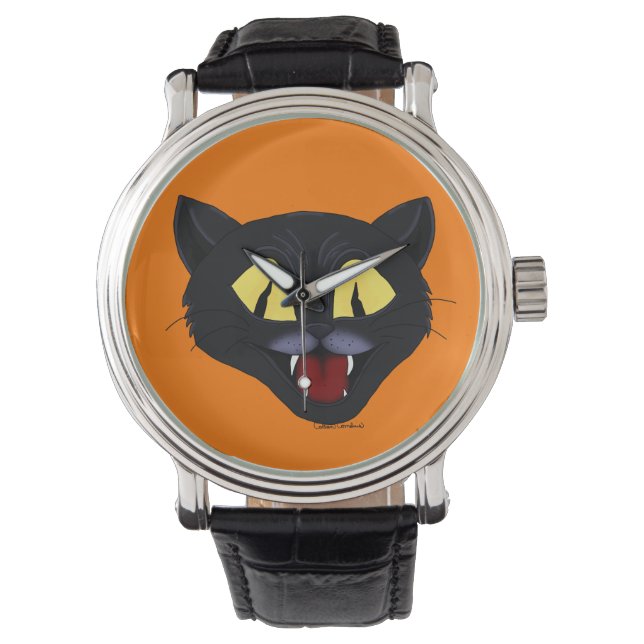 Montre Chat noir Halloween  (devant)