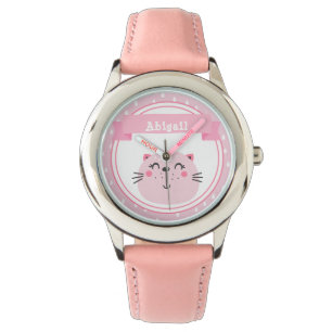 Montre Chat rose mignon - Enfants personnalisés