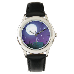 Montre Chat Sous Le Feu Lune