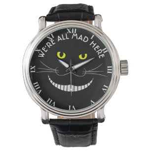 Montre Chat transparent de sourire de Cheshire avec les