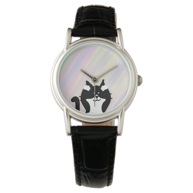 Montre Chaton couvrant ses oreilles avec un arrière-plan (devant)