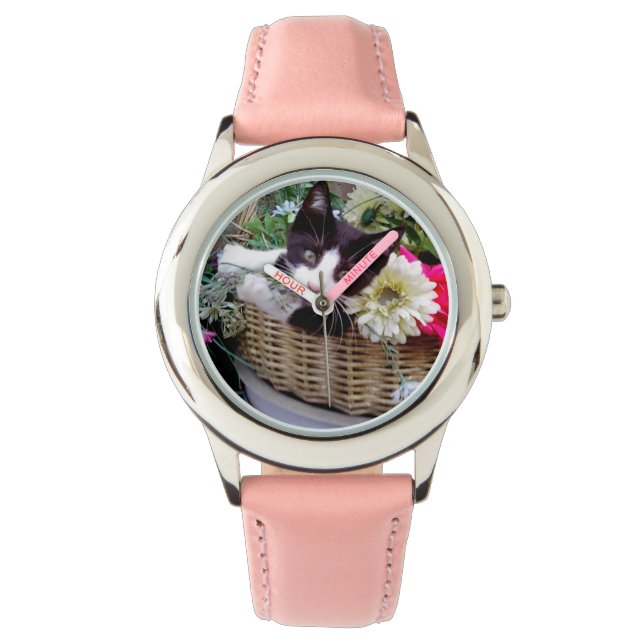 Montre Chaton dans un panier (devant)
