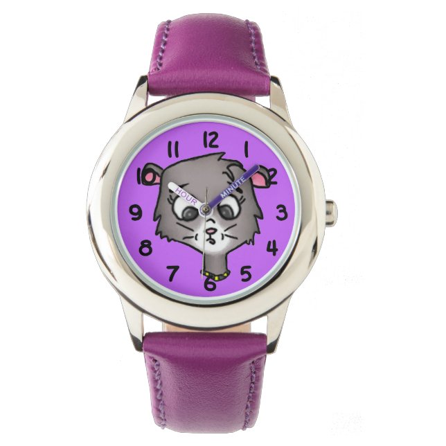 Montre Chaton de bande dessinée (devant)