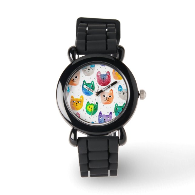 Montre Chats aquarelles et amis (Recto)