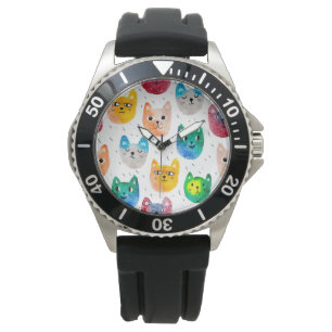 Montre Chats aquarelles et amis