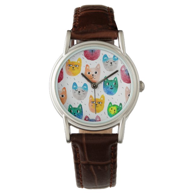 Montre Chats aquarelles et amis (devant)