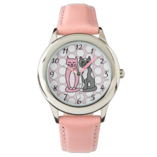 Montre Chats Kitty Roses et Grey Cute Cute