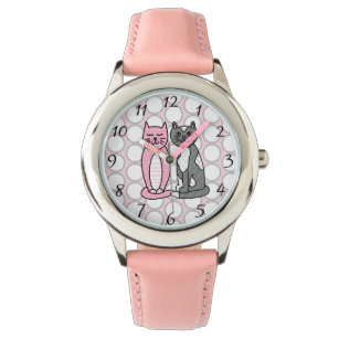 Montre Chats Kitty Roses et Grey Cute Cute