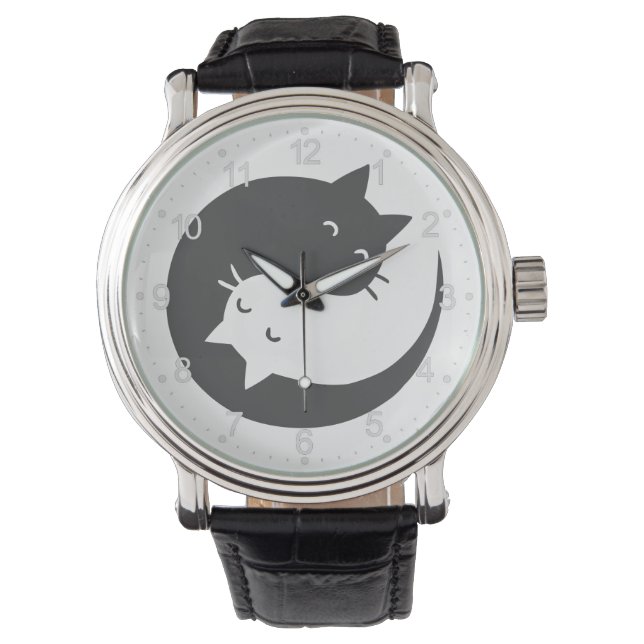 Montre Chats yin et yang mandala - Choisissez le colo arr (devant)