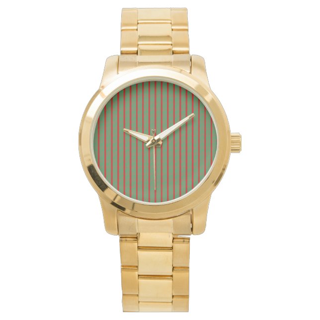 Montre Chaussette de Noël Rouge Vert sur Vert Rouge (devant)