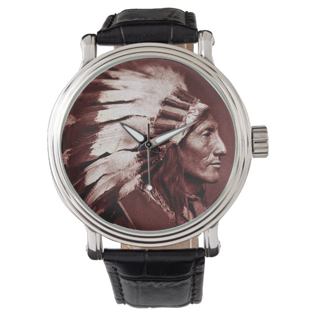 Montre Chef indien américain (Brown) (devant)