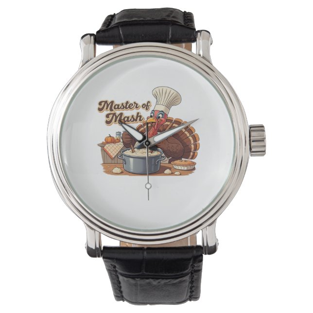 Montre Chef rétro Turquie Thanksgiving T-Shirt surdimensi (devant)