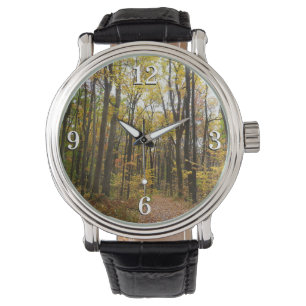 Montre Chemin d'automne et Feuilles d'or au parc Laurel H