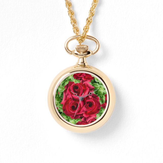 Montre Chemin Rouge Roses Fleur Garland (Recto)