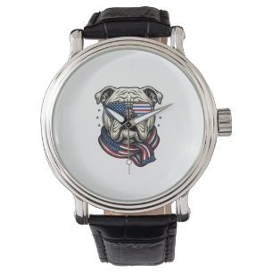 Montre Chemise à motif de gravure vintage de bulldog patr