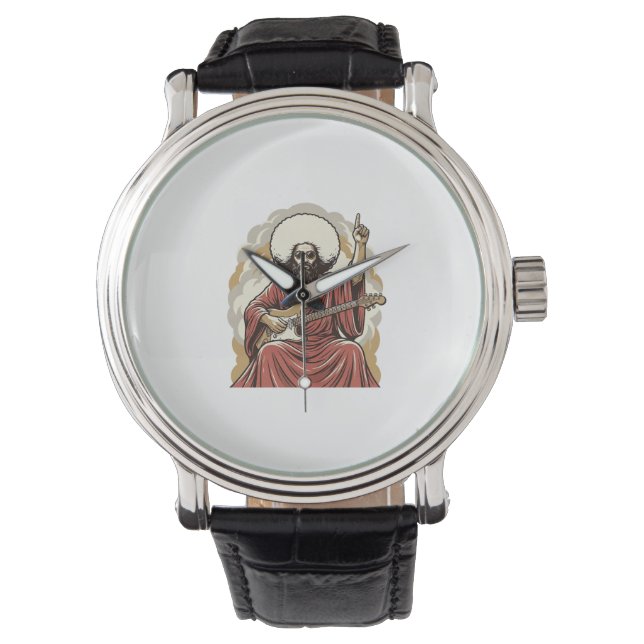 Montre Chemise d'art vectoriel de guitariste de gravure v (devant)