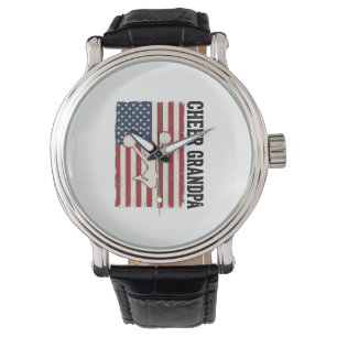 Montre Chemise de conception de drapeau vintage patriotiq