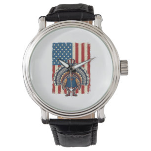 Montre Chemise de gravure vintage de drapeau de Turquie p