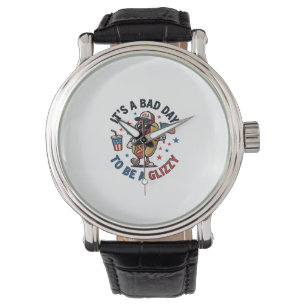 Montre Chemise de gravure vintage hot dog patriotique drô