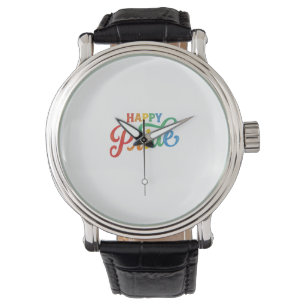 Montre Chemise de typographie arc-en-ciel vintage de la f