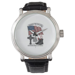 Montre Chemise du drapeau du coquelicot de bottes de croi