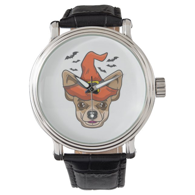Montre Chemise Halloween sorcière Chihuahua costume cadea (devant)