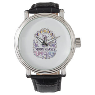 Montre Chemise Licorne Phases Lunaires Licorne Fond Blanc