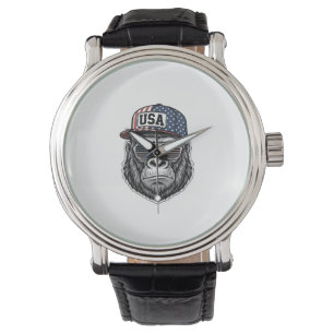 Montre Chemise patriotique avec gravure vintage de gorill