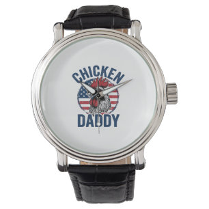 Montre Chemise patriotique vintage Coq Papa Poulet Desi