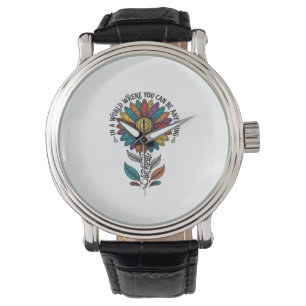 Montre Chemise vintage à gravure de fleur d'arc-en-ciel g