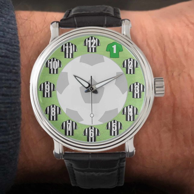 Montre Chemises de football avec bandes noires et blanche (Créateur téléchargé)